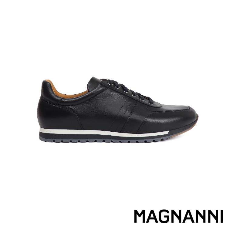 MAGNANNI 西班牙全皮面手工休閒鞋 黑色(22652-BL)
