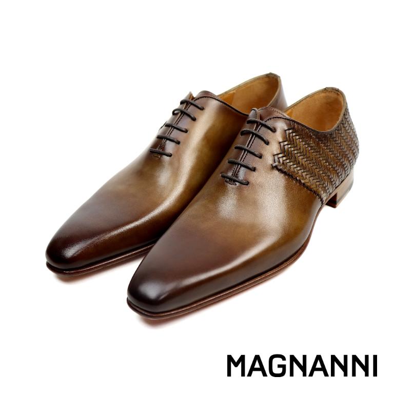 MAGNANNI 編織綁帶漸層紳士德比鞋 棕色(24596-BR)