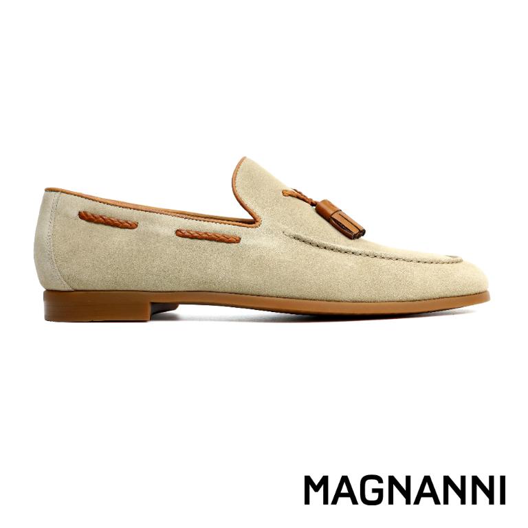 MAGNANNI 流蘇綁帶造型帆船鞋 杏色(24386-AVE)