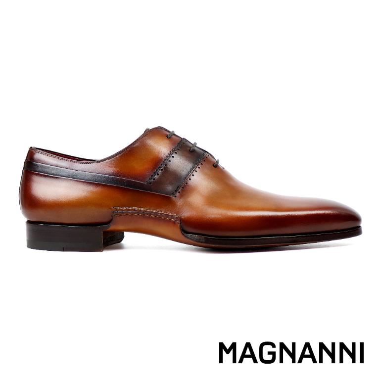 MAGNANNI 時尚壓線商務牛津鞋 棕色(24814-CUE)