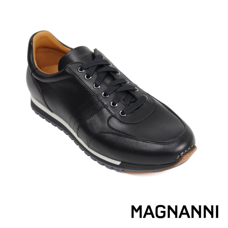 MAGNANNI 西班牙全皮面手工休閒鞋 黑色(22652-BL)