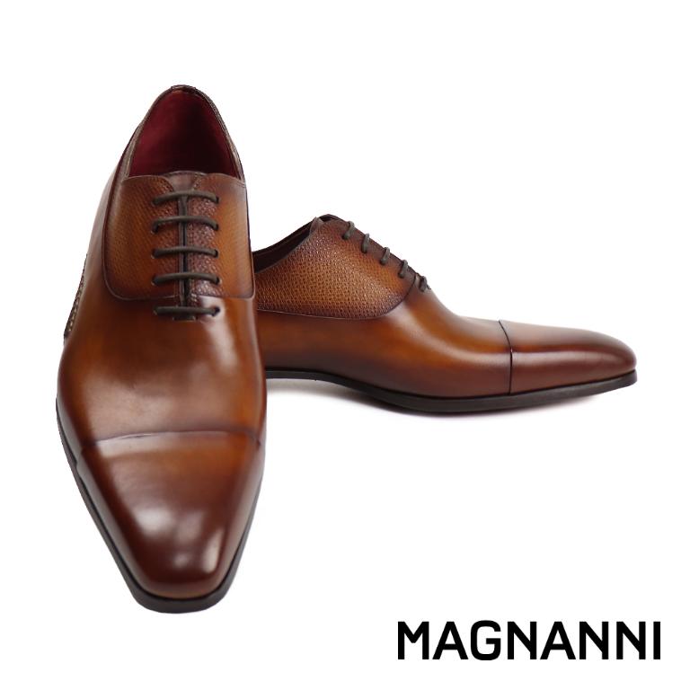 MAGNANNI 西班牙鞋襟壓紋橫飾牛津鞋 棕色(23116-CUE)