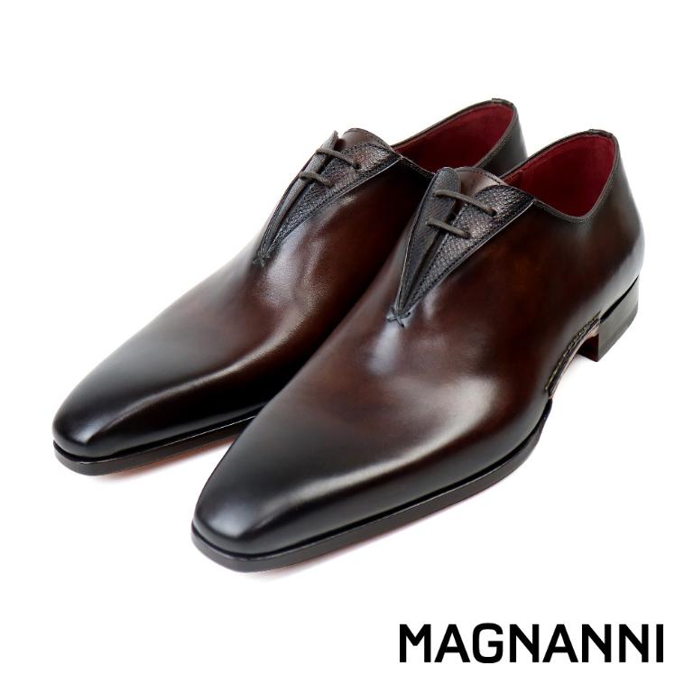 MAGNANNI 西班牙鞋襟小壓紋牛津鞋 棕色(25069-BR)