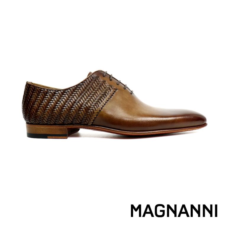 MAGNANNI 編織綁帶漸層紳士德比鞋 棕色(24596-BR)