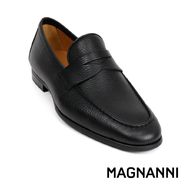 MAGNANNI 西班牙手工荔枝紋便士樂福鞋 黑色(23802B-BL)