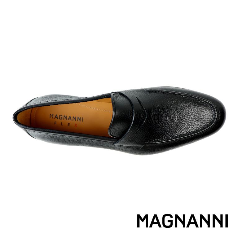 MAGNANNI 經典荔枝紋商務便士樂福鞋 黑色(21482B-BL)