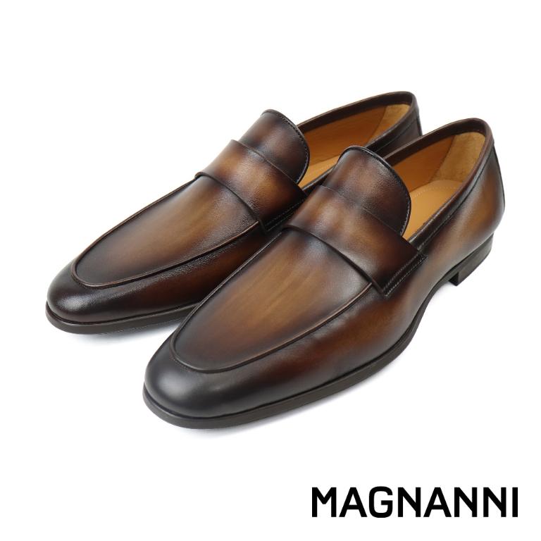 MAGNANNI 經典刷色便士樂福鞋 棕色(22692-BR)