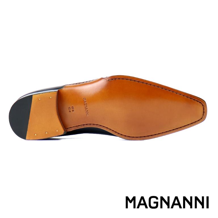 MAGNANNI 時尚壓線商務牛津鞋 黑色(24814-BL)
