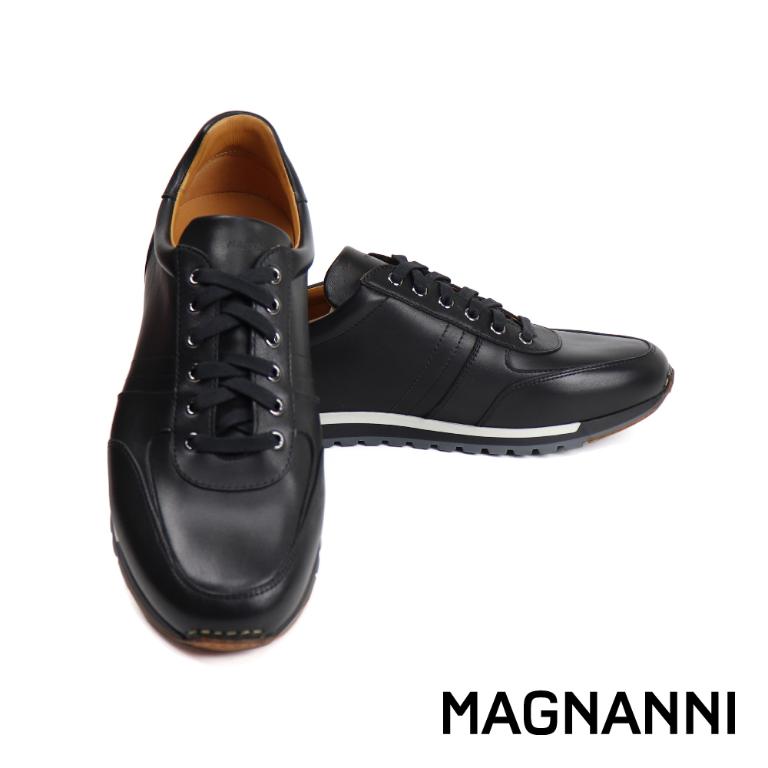MAGNANNI 西班牙全皮面手工休閒鞋 黑色(22652-BL)