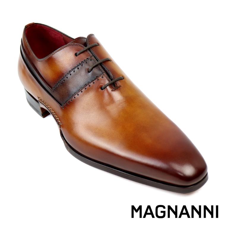 MAGNANNI 時尚壓線商務牛津鞋 棕色(24814-CUE)
