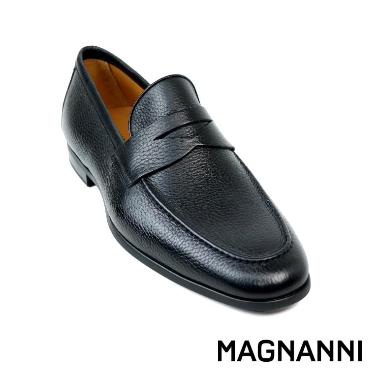 MAGNANNI 經典荔枝紋商務便士樂福鞋 黑色(21482B-BL)