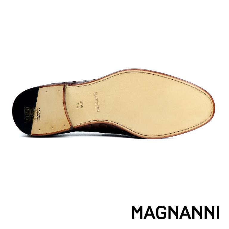 MAGNANNI 真皮編織便士樂福鞋 棕色(24461-COG)