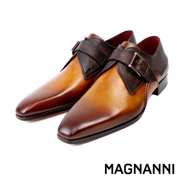 MAGNANNI 漸層刷染單扣孟克鞋 棕色(23491A-CUE)