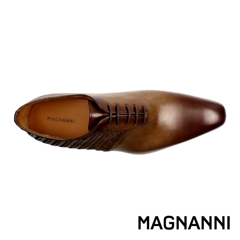 MAGNANNI 編織綁帶漸層紳士德比鞋 棕色(24596-BR)