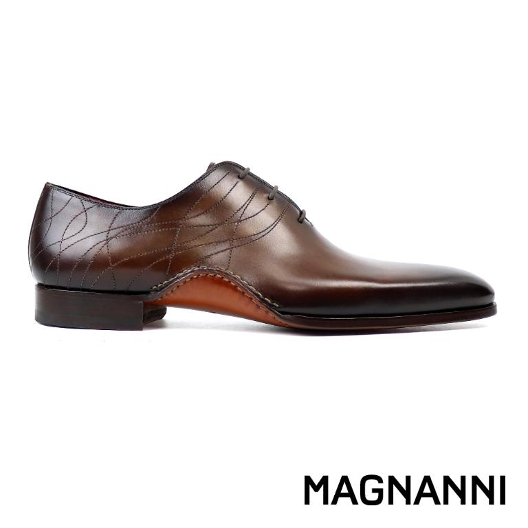 MAGNANNI 西班牙單面流線花紋牛津鞋 深棕色(25230-TAB)
