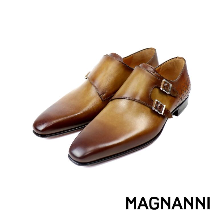 MAGNANNI 手工刷色蜂巢紋孟克鞋 棕色(24802-CAS)