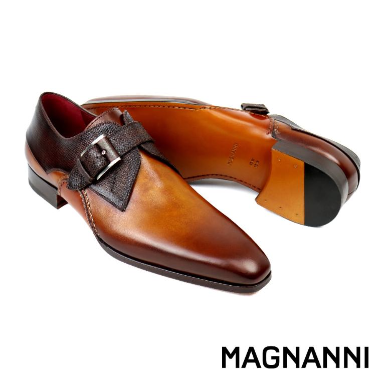 MAGNANNI 漸層刷染單扣孟克鞋 棕色(23491A-CUE)