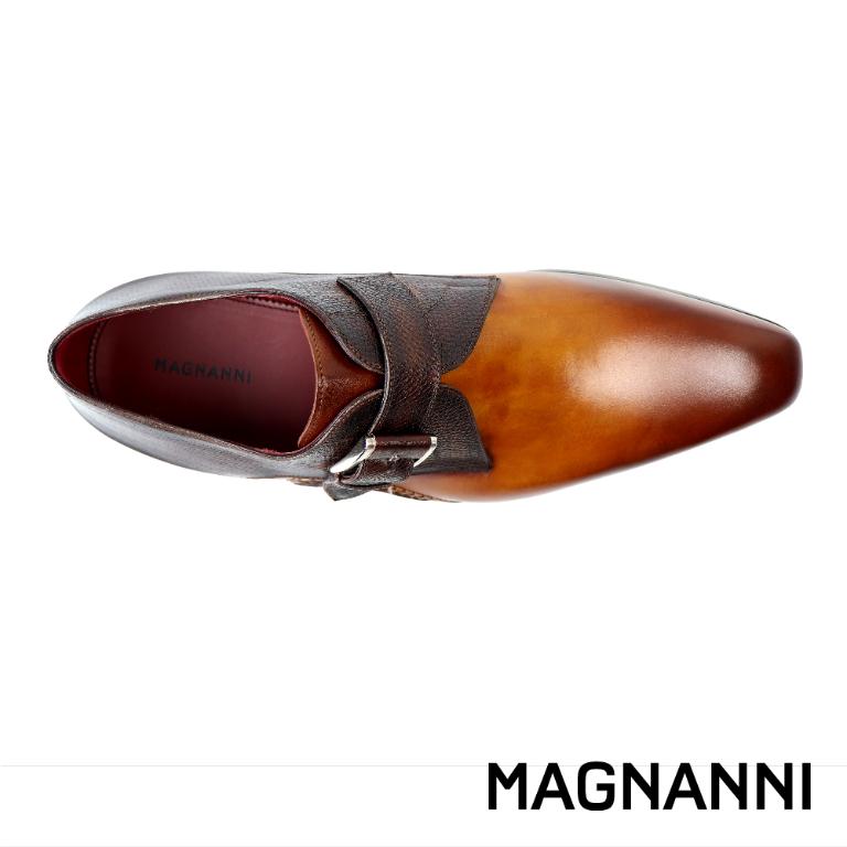 MAGNANNI 漸層刷染單扣孟克鞋 棕色(23491A-CUE)