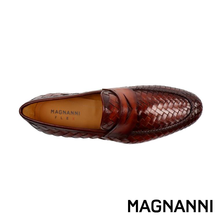 MAGNANNI 真皮編織便士樂福鞋 棕色(24461-COG)