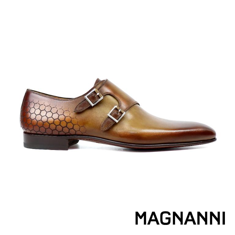 MAGNANNI 手工刷色蜂巢紋孟克鞋 棕色(24802-CAS)