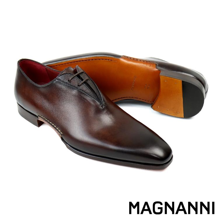 MAGNANNI 西班牙鞋襟小壓紋牛津鞋 棕色(25069-BR)