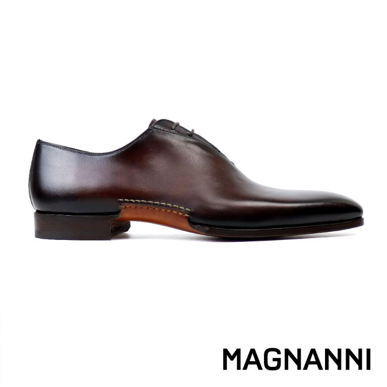 MAGNANNI 西班牙鞋襟小壓紋牛津鞋 棕色(25069-BR)