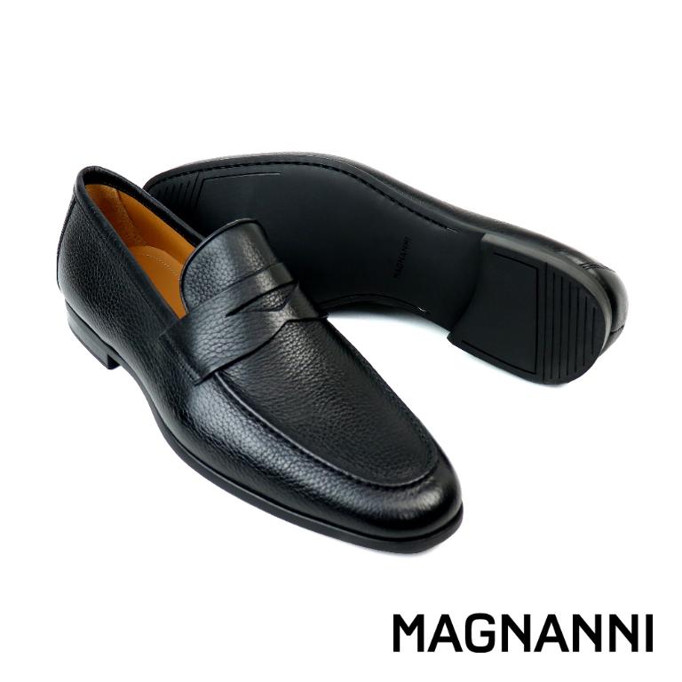 MAGNANNI 經典荔枝紋商務便士樂福鞋 黑色(21482B-BL)