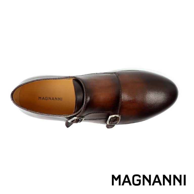 MAGNANNI 手工刷色蜂巢紋孟克鞋 棕色(24802-CAS)