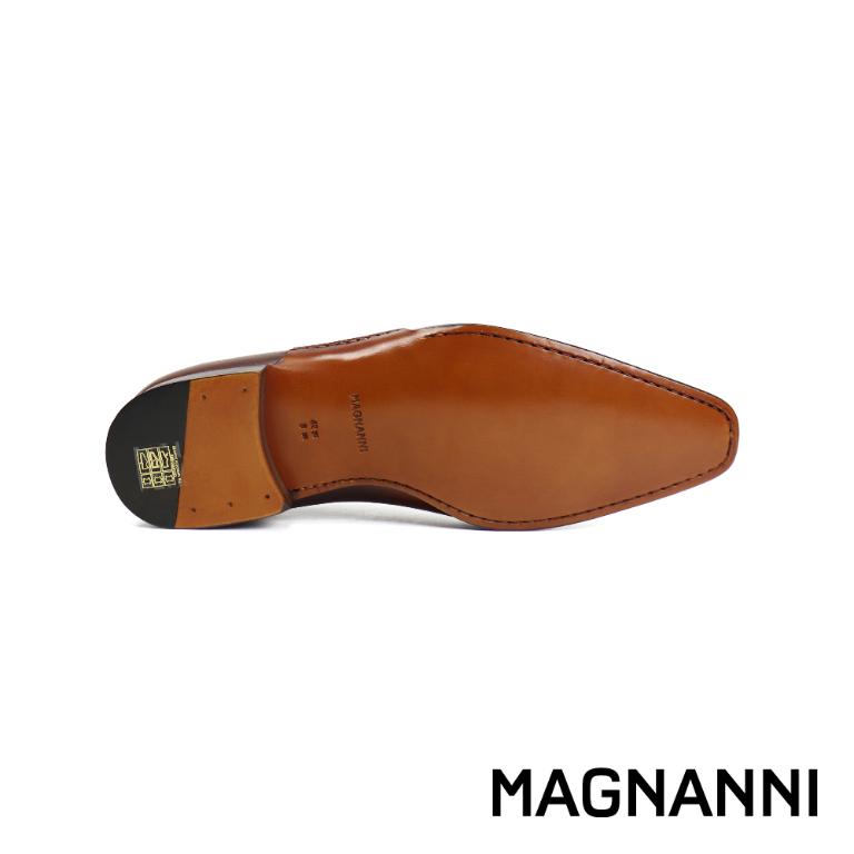 MAGNANNI 西班牙鞋襟壓紋橫飾牛津鞋 棕色(23116-CUE)