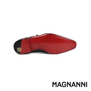 MAGNANNI 個性時尚橫飾雙扣孟克鞋 黑棕色(19616-GRA)