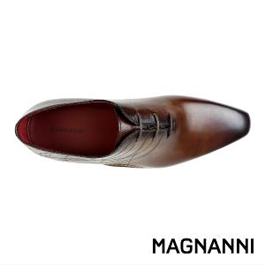 MAGNANNI 西班牙單面流線花紋牛津鞋 深棕色(25230-TAB)