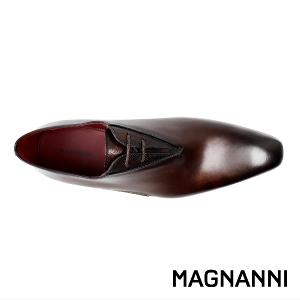 MAGNANNI 西班牙鞋襟小壓紋牛津鞋 棕色(25069-BR)