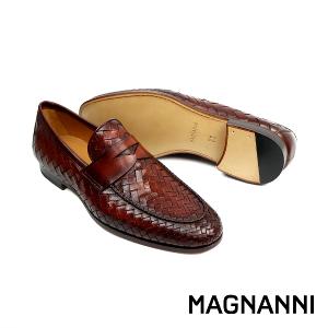 MAGNANNI 真皮編織便士樂福鞋 棕色(24461-COG)