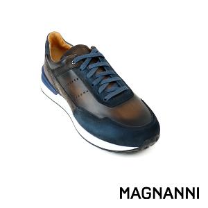 MAGNANNI 輕量拼接雙色綁帶休閒鞋 棕色(24454-INBR)