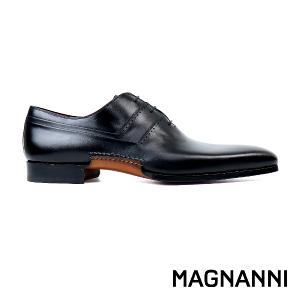 MAGNANNI 時尚壓線商務牛津鞋 黑色(24814-BL)