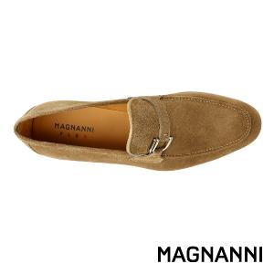 MAGNANNI 經典麂皮方釦便士樂福鞋 咖啡色(24385-CAS)