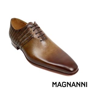 MAGNANNI 編織綁帶漸層紳士德比鞋 棕色(24596-BR)
