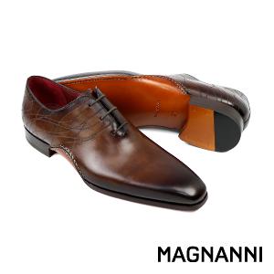 MAGNANNI 西班牙單面流線花紋牛津鞋 深棕色(25230-TAB)