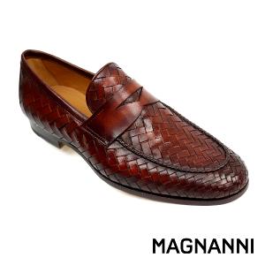 MAGNANNI 真皮編織便士樂福鞋 棕色(24461-COG)