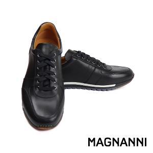 MAGNANNI 西班牙全皮面手工休閒鞋 黑色(22652-BL)