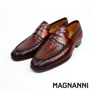MAGNANNI 真皮編織便士樂福鞋 棕色(24461-COG)