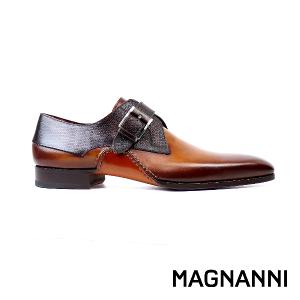 MAGNANNI 漸層刷染單扣孟克鞋 棕色(23491A-CUE)