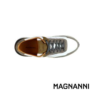 MAGNANNI 輕量拼接雙色綁帶休閒鞋 白色(24454-TIWH)