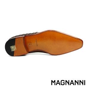 MAGNANNI 編織綁帶漸層紳士德比鞋 棕色(24596-BR)