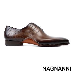 MAGNANNI 西班牙單面流線花紋牛津鞋 深棕色(25230-TAB)