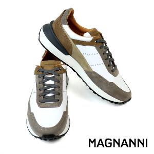 MAGNANNI 輕量拼接雙色綁帶休閒鞋 白色(24454-TIWH)