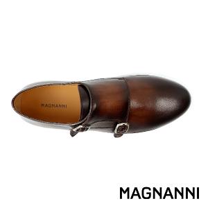 MAGNANNI 手工刷色蜂巢紋孟克鞋 棕色(24802-CAS)