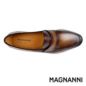 MAGNANNI 經典刷色便士樂福鞋 棕色(22692-BR)
