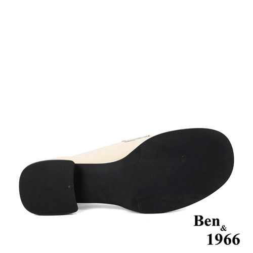 Ben&1966高級牛漆皮時尚亮麗樂福鞋-米白(236052)