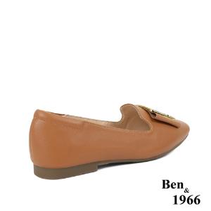 Ben&1966高級頭層牛皮時尚方頭包鞋-太妃糖棕(236092)